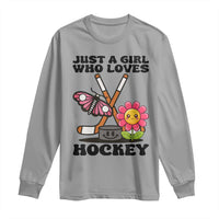 Just A Girl Who Loves Ice Hockey Long Sleeve Shirt Sports Lover Gift - Wonder Print Shop
