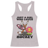 Just A Girl Who Loves Ice Hockey Racerback Tank Top Sports Lover Gift - Wonder Print Shop