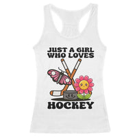 Just A Girl Who Loves Ice Hockey Racerback Tank Top Sports Lover Gift - Wonder Print Shop