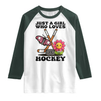 Just A Girl Who Loves Ice Hockey Raglan Shirt Sports Lover Gift - Wonder Print Shop