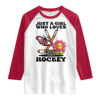 Just A Girl Who Loves Ice Hockey Raglan Shirt Sports Lover Gift - Wonder Print Shop