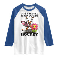 Just A Girl Who Loves Ice Hockey Raglan Shirt Sports Lover Gift - Wonder Print Shop