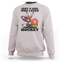 Just A Girl Who Loves Ice Hockey Sweatshirt Sports Lover Gift - Wonder Print Shop