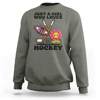 Just A Girl Who Loves Ice Hockey Sweatshirt Sports Lover Gift - Wonder Print Shop