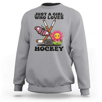 Just A Girl Who Loves Ice Hockey Sweatshirt Sports Lover Gift - Wonder Print Shop
