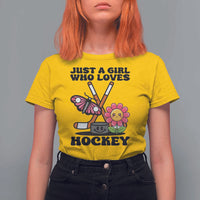 Just A Girl Who Loves Ice Hockey T Shirt For Women Sports Lover Gift - Wonder Print Shop