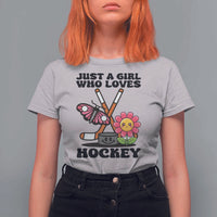 Just A Girl Who Loves Ice Hockey T Shirt For Women Sports Lover Gift - Wonder Print Shop