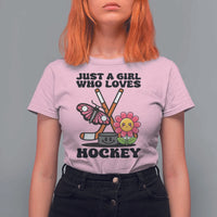 Just A Girl Who Loves Ice Hockey T Shirt For Women Sports Lover Gift - Wonder Print Shop