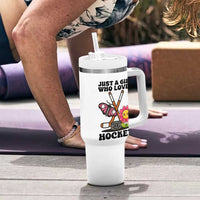 Just A Girl Who Loves Ice Hockey Tumbler With Handle Sports Lover Gift - Wonder Print Shop