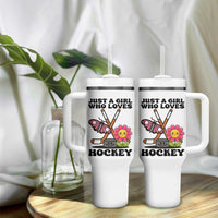 Just A Girl Who Loves Ice Hockey Tumbler With Handle Sports Lover Gift - Wonder Print Shop
