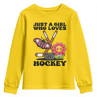 Just A Girl Who Loves Ice Hockey Youth Sweatshirt Sports Lover Gift - Wonder Print Shop