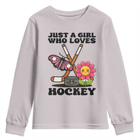 Just A Girl Who Loves Ice Hockey Youth Sweatshirt Sports Lover Gift - Wonder Print Shop