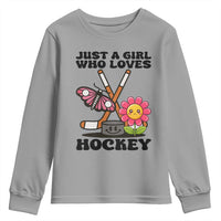 Just A Girl Who Loves Ice Hockey Youth Sweatshirt Sports Lover Gift - Wonder Print Shop