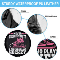 Never Underestimate A Girl Who Plays Hockey Spare Tire Cover Gift For Women - Wonder Print Shop