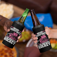 Never Underestimate A Girl Who Plays Hockey 4 in 1 Can Cooler Tumbler Gift For Women - Wonder Print Shop