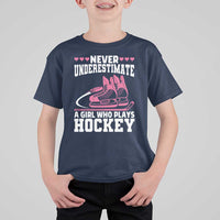 Never Underestimate A Girl Who Plays Hockey T Shirt For Kid Gift For Women - Wonder Print Shop