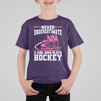 Never Underestimate A Girl Who Plays Hockey T Shirt For Kid Gift For Women - Wonder Print Shop