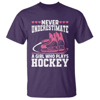 Never Underestimate A Girl Who Plays Hockey T Shirt Gift For Women - Wonder Print Shop