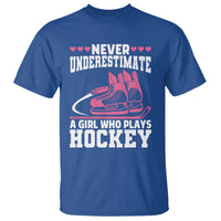 Never Underestimate A Girl Who Plays Hockey T Shirt Gift For Women - Wonder Print Shop