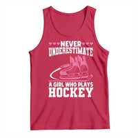 Never Underestimate A Girl Who Plays Hockey Tank Top Gift For Women - Wonder Print Shop