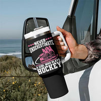 Never Underestimate A Girl Who Plays Hockey Tumbler With Handle Gift For Women - Wonder Print Shop