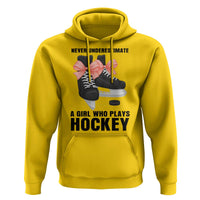 Never Underestimate A Girl Hockey Player Gift Idea Hoodie - Wonder Print Shop