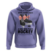Never Underestimate A Girl Hockey Player Gift Idea Hoodie - Wonder Print Shop