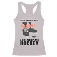 Never Underestimate A Girl Hockey Player Gift Idea Racerback Tank Top - Wonder Print Shop