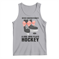Never Underestimate A Girl Hockey Player Gift Idea Tank Top - Wonder Print Shop