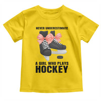 Never Underestimate A Girl Hockey Player Gift Idea Toddler T Shirt - Wonder Print Shop