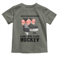 Never Underestimate A Girl Hockey Player Gift Idea Toddler T Shirt - Wonder Print Shop