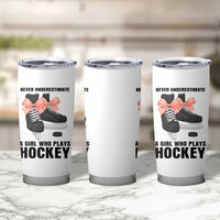 Never Underestimate A Girl Hockey Player Gift Idea Tumbler Cup - Wonder Print Shop