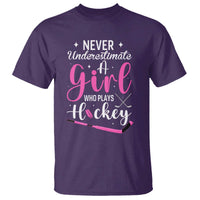 Never Underestimate A Girl Who Plays Hockey T Shirt Sports Lover Gift - Wonder Print Shop