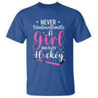 Never Underestimate A Girl Who Plays Hockey T Shirt Sports Lover Gift - Wonder Print Shop