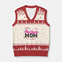 Proud Hockey Mom V-Neck Knit Sweater Vest Ice Hockey Supporter Gift - Wonder Print Shop