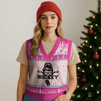 Funny Hockey Mom Quote V-Neck Knit Sweater Vest Gift For Hockey Lovers - Wonder Print Shop