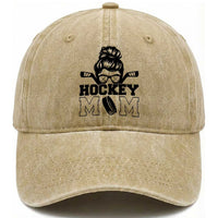 Funny Hockey Mom Quote Washed Cotton Baseball Cap Gift For Hockey Lovers