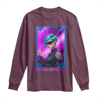 Cyberpunk Girl Legend Never Die Long Sleeve Shirt Gaming Aesthetic Gift - Wonder Print Shop