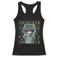 Funny Liberty Statue Ugly Sweater Gift Racerback Tank Top Merry Resistmas - Wonder Print Shop