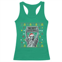 Funny Liberty Statue Ugly Sweater Gift Racerback Tank Top Merry Resistmas - Wonder Print Shop