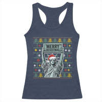 Funny Liberty Statue Ugly Sweater Gift Racerback Tank Top Merry Resistmas - Wonder Print Shop