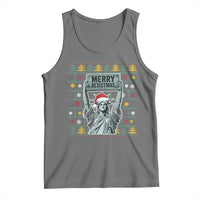 Funny Liberty Statue Ugly Sweater Gift Tank Top Merry Resistmas - Wonder Print Shop
