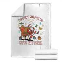 No Kings Only Santa Throw Blanket Funny Christmas Parody Gift - Wonder Print Shop