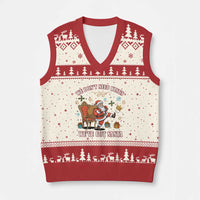 No Kings Only Santa V-Neck Knit Sweater Vest Funny Xmas Parody Gift - Wonder Print Shop