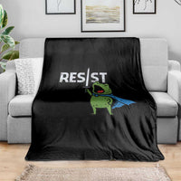 Resist Frog Warrior Throw Blanket Funny Rebel Meme Gift - Wonder Print Shop