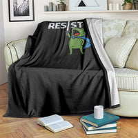 Resist Frog Warrior Throw Blanket Funny Rebel Meme Gift - Wonder Print Shop