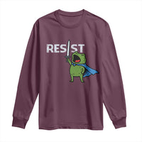 Resist Frog Warrior Long Sleeve Shirt Funny Rebel Meme Gift - Wonder Print Shop