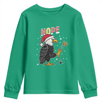 Funny Eagle No Kings In America Christmas 2025 Youth Sweatshirt - Wonder Print Shop