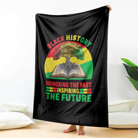 Black History Honoring The Past Inspiring The Future Throw Blanket African American Pride - Wonder Print Shop