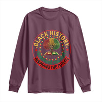 Black History Month Quote Long Sleeve Shirt Honoring The Past Inspiring The Future Gift - Wonder Print Shop
